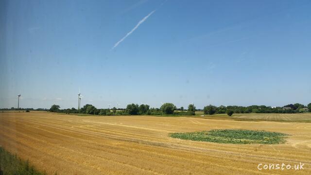 White Windmills From A Train